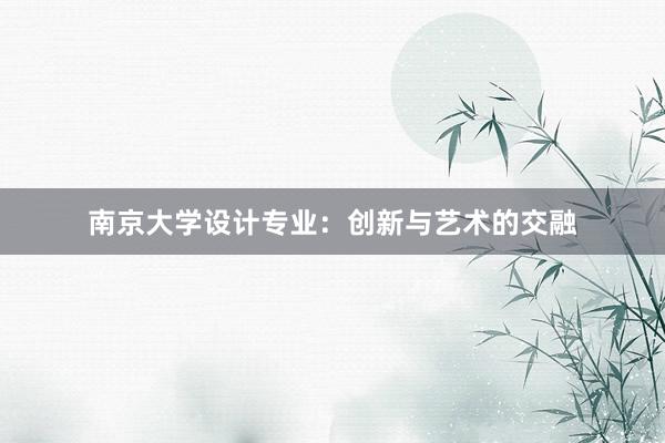 南京大学设计专业：创新与艺术的交融